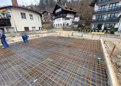 Armierung von Fundamentplatten für 5 Chalets in Garmisch-Partenkirchen